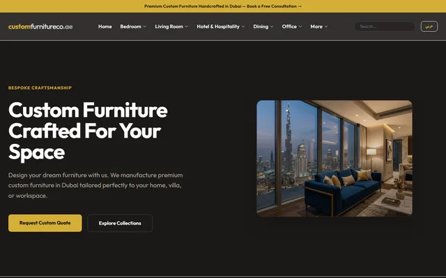 Custom Furniture UAE custom furniture e-commerce website