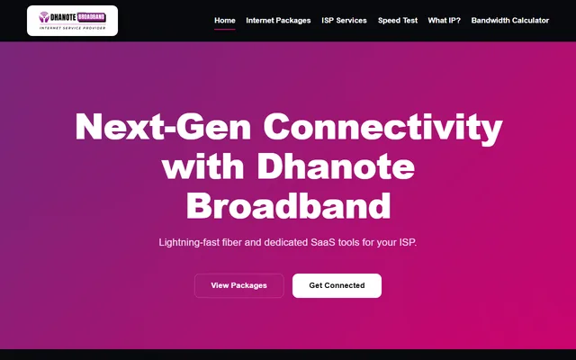 Dhanote Broadband ISP and broadband website