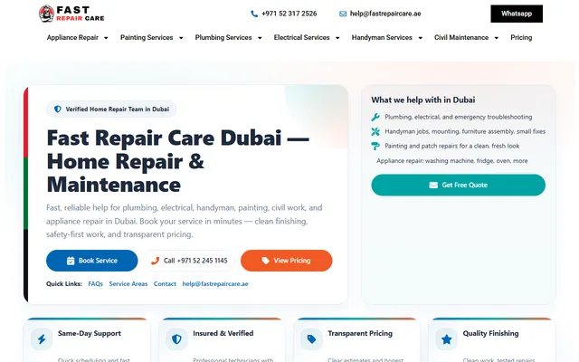 Fast Repair Care home repair and maintenance website
