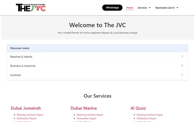 The JVC local business directory website