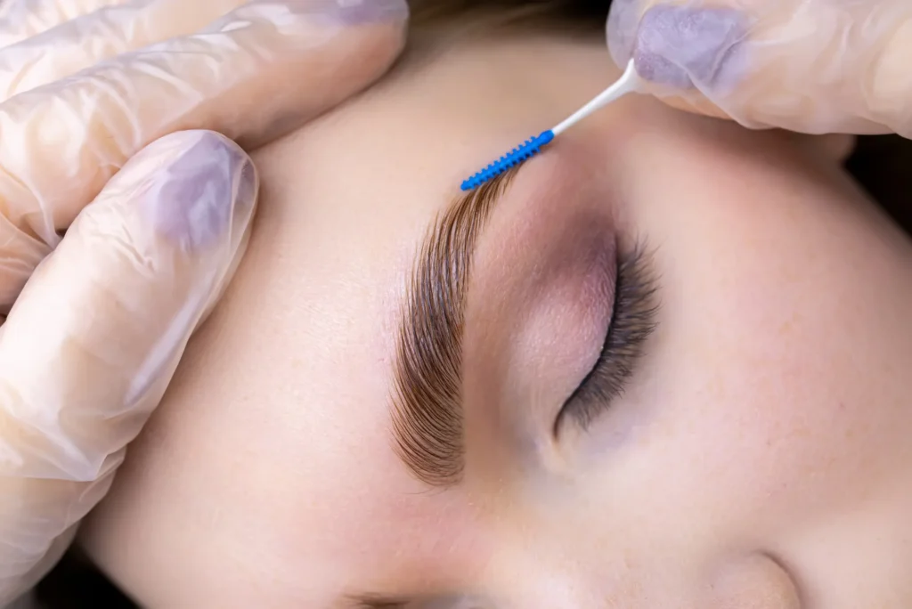 Eyebrow Lamination in a Beauty Salon